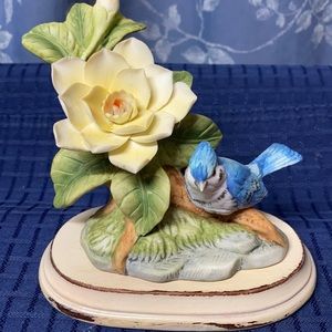 Blue Bird and Yellow Magnolia Figurine